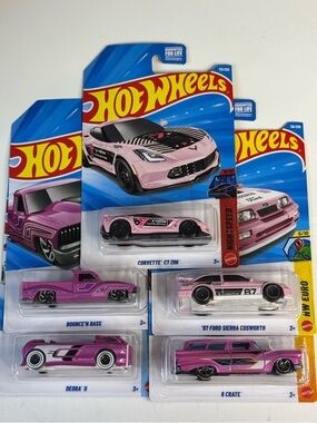 Hot Wheels 2026 Case F PINK BUNDLE OF 5 CARS